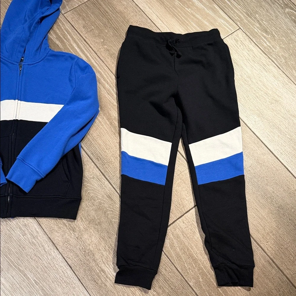 The Children's Place Blue, Black & White Colorblock Hoodie and Joggers